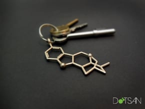 Ibogaine Keychain in Polished Bronzed Silver Steel