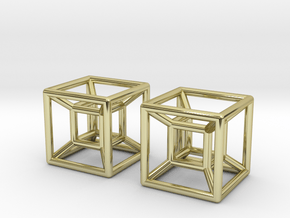 Two Hypercubes in 18K Gold Plated