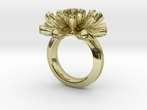 Sea Anemone ring 16.5mm in 18K Gold Plated