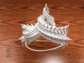 Zenith crown : A 3D fractal design  in White Natural Versatile Plastic
