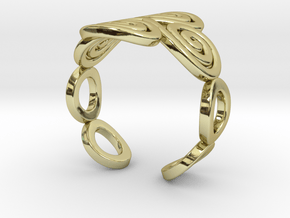 4 Spirals & Ovals Ring (Size 17) in 18K Gold Plated