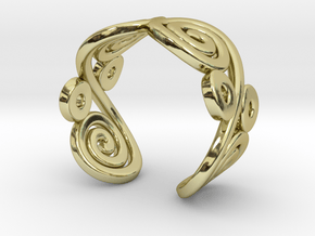 2 Spirals and ovals ring in 18K Gold Plated