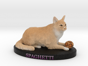 Custom Cat Figurine - Spaghetti in Full Color Sandstone