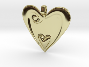 Pendant Heart Swirl Pattern 001 FM - MCDStudios in 18K Gold Plated