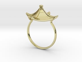 Chinese Roof ring in 18K Gold Plated