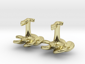 Marine cufflinks with propeller and anchor  in 18K Gold Plated