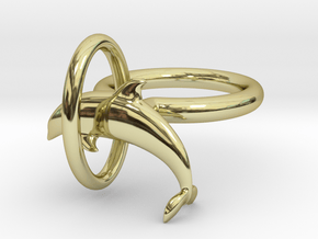 Dolplin Ring (US Size 6) in 18K Gold Plated