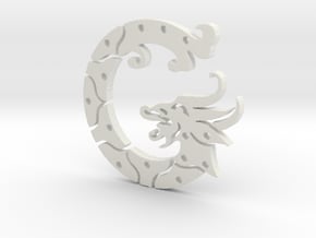 George the Dragon in White Natural Versatile Plastic