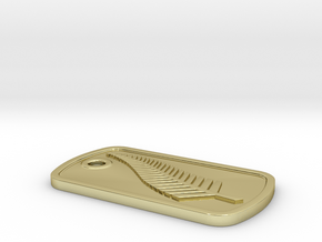 Dog Tag with embosed NZ Fern Leaf in 18K Gold Plated