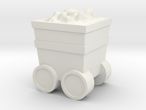 Game Piece, Power Grid, Coal Cart Token in White Natural Versatile Plastic