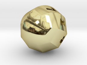 8-Sided Oddball Die in 18K Gold Plated