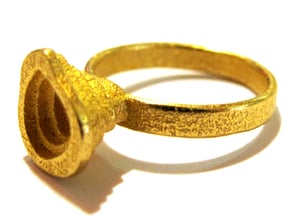 Gold Mine Ring - UK L (inside diameter 16.31mm) in Polished Gold Steel