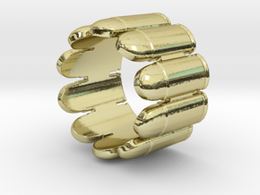 Pistol Bullets, 10, Thick, Ring Size 10 in 18K Gold Plated