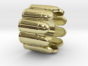 Pistol Bullets, 10, Thick, Ring Size 6 in 18K Gold Plated