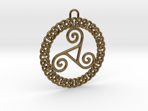 Triskele Pendant in Natural Bronze