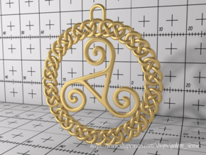Triskele Pendant in 14K Yellow Gold