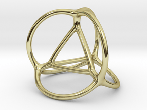 Soap Bubble Tetrahedron in 18k Gold Plated Brass: Small