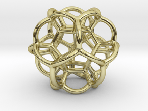 Soap Bubble Dodecahedron in 18k Gold Plated Brass: Small