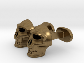 Skull Cufflinks in Natural Bronze