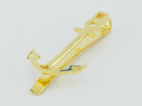 Anchor Tie Clip in 14k Gold Plated Brass