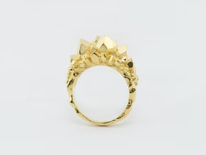 Crystal Ring Size 8 in 14k Gold Plated Brass