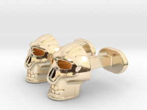 Skull Cufflinks in 14k Gold Plated Brass