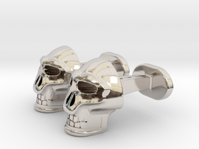 Skull Cufflinks in Rhodium Plated Brass
