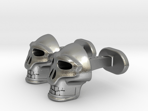 Skull Cufflinks in Natural Silver