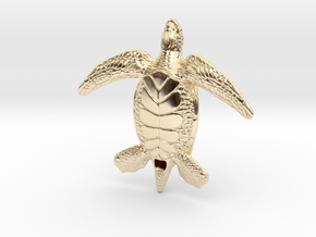 Sea Turtle in 14k Gold Plated Brass