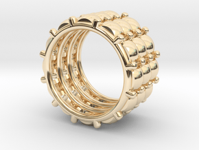CACTUS 3 RING  S 7.5 in 14k Gold Plated Brass