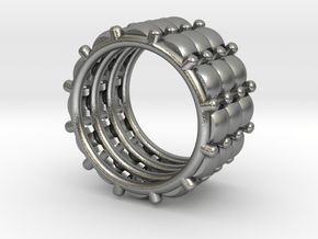 CACTUS 3 RING  S 7.5 in Natural Silver