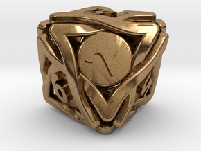 'Twined' Dice D8 Gaming Die (16 mm) in Natural Brass
