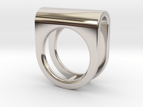 SADDLE RING - SIZE 7 in Rhodium Plated Brass