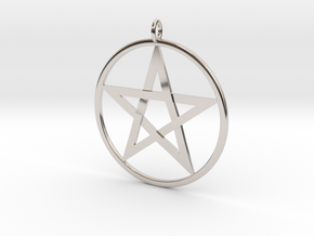 Pentacle Pendant - braided in Rhodium Plated Brass