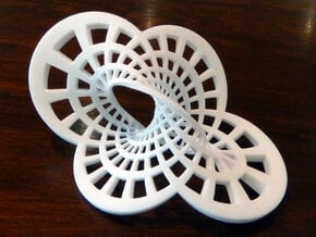 Round Möbius Strip (Small) in White Natural Versatile Plastic