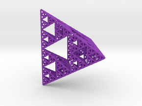 Sierpinski Pyramid; 4th Iteration in Purple Processed Versatile Plastic