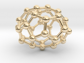 0033 Fullerene c36-05 d2 in 14k Gold Plated Brass