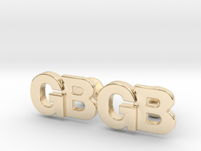 Monogram Cufflinks GB in 14k Gold Plated Brass