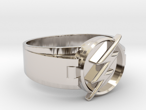 Flash Ring Size 15 23.83mm in Rhodium Plated Brass