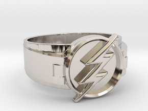 Flash Ring size 11 20.68mm  in Rhodium Plated Brass
