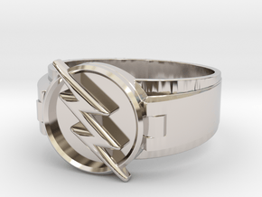 Reverse Flash Ring Size 10.5 20.2mm  in Rhodium Plated Brass