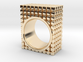 PIXEL RING - SIZE 7 in 14k Gold Plated Brass