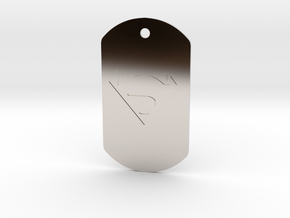 jor-el kandorian dog tag double sided in Rhodium Plated Brass