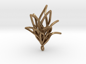 Spiral Flower with loop in Natural Brass