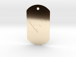 jor-el kandorian dog tag double sided in 14k Gold Plated Brass