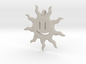 Smiling sun pendant in Natural Sandstone