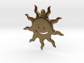 Smiling sun pendant in Natural Bronze