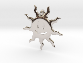 Smiling sun pendant in Platinum