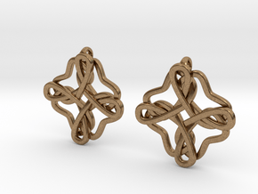 Friendship knot earrings in Natural Brass