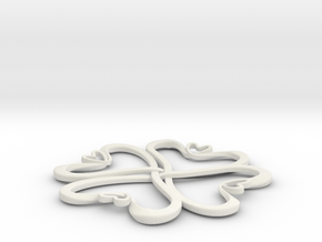 Hearts knot in White Natural Versatile Plastic